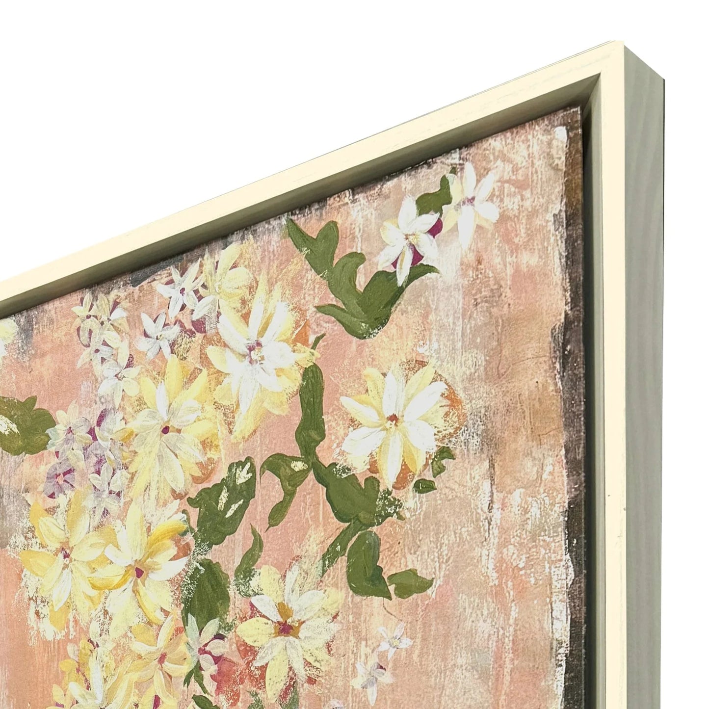 Love Birds Wood Frame Pink Canvas Art