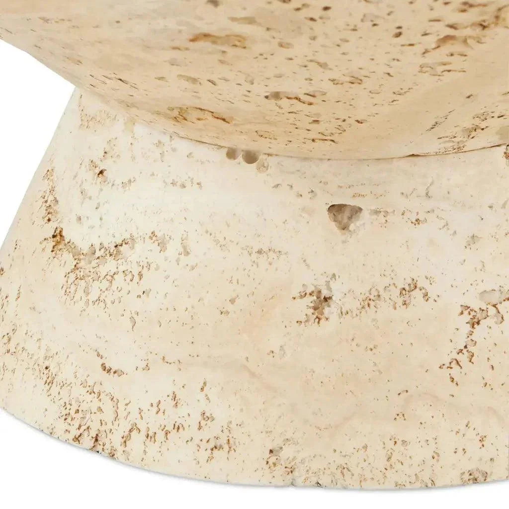 Lubo Travertine Large Bowl - LOOMLAN - Currey & Co - Boxes & Bowls