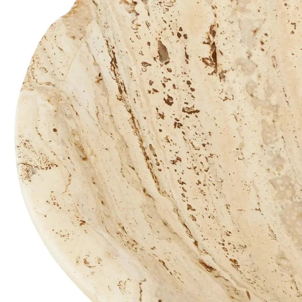 Lubo Travertine Large Bowl - LOOMLAN - Currey & Co - Boxes & Bowls