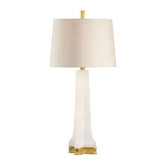 Lucas Alabaster And Brass Mount Table Lamp - LOOMLAN - Wildwood - Table Lamps