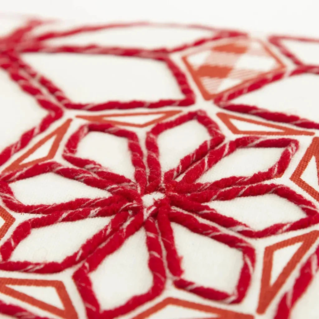 LOOMLAN Lucy White & Red Throw Pillow Down Insert
