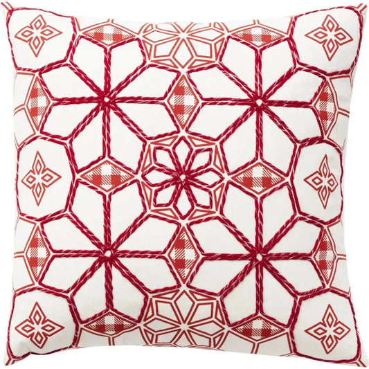 Lucy White & Red Throw Pillow Down Insert - LOOMLAN - LOOMLAN - Throw Pillows