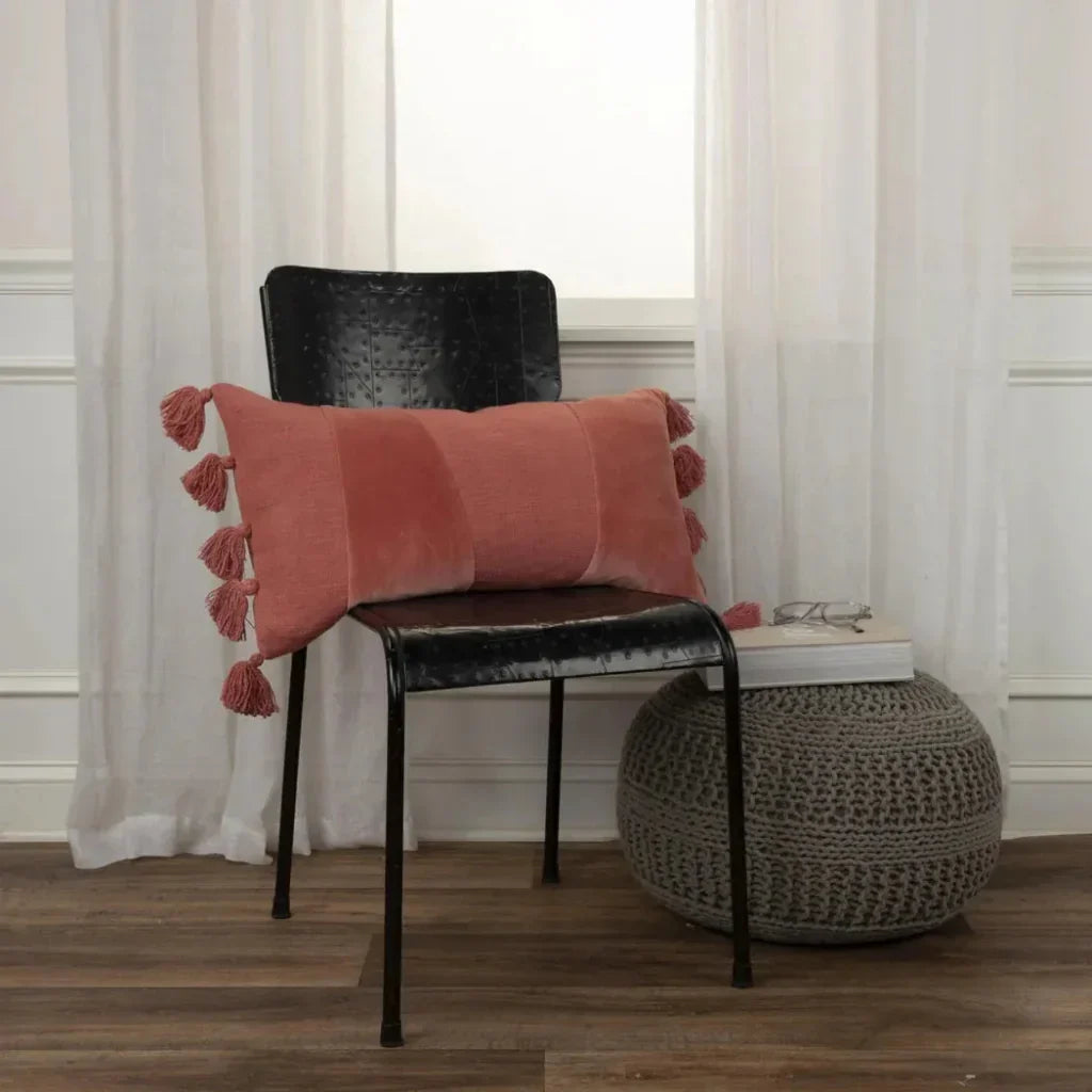 Lulu Pieced Geometric Lumbar Pillow Insert - LOOMLAN - LOOMLAN - Throw Pillows