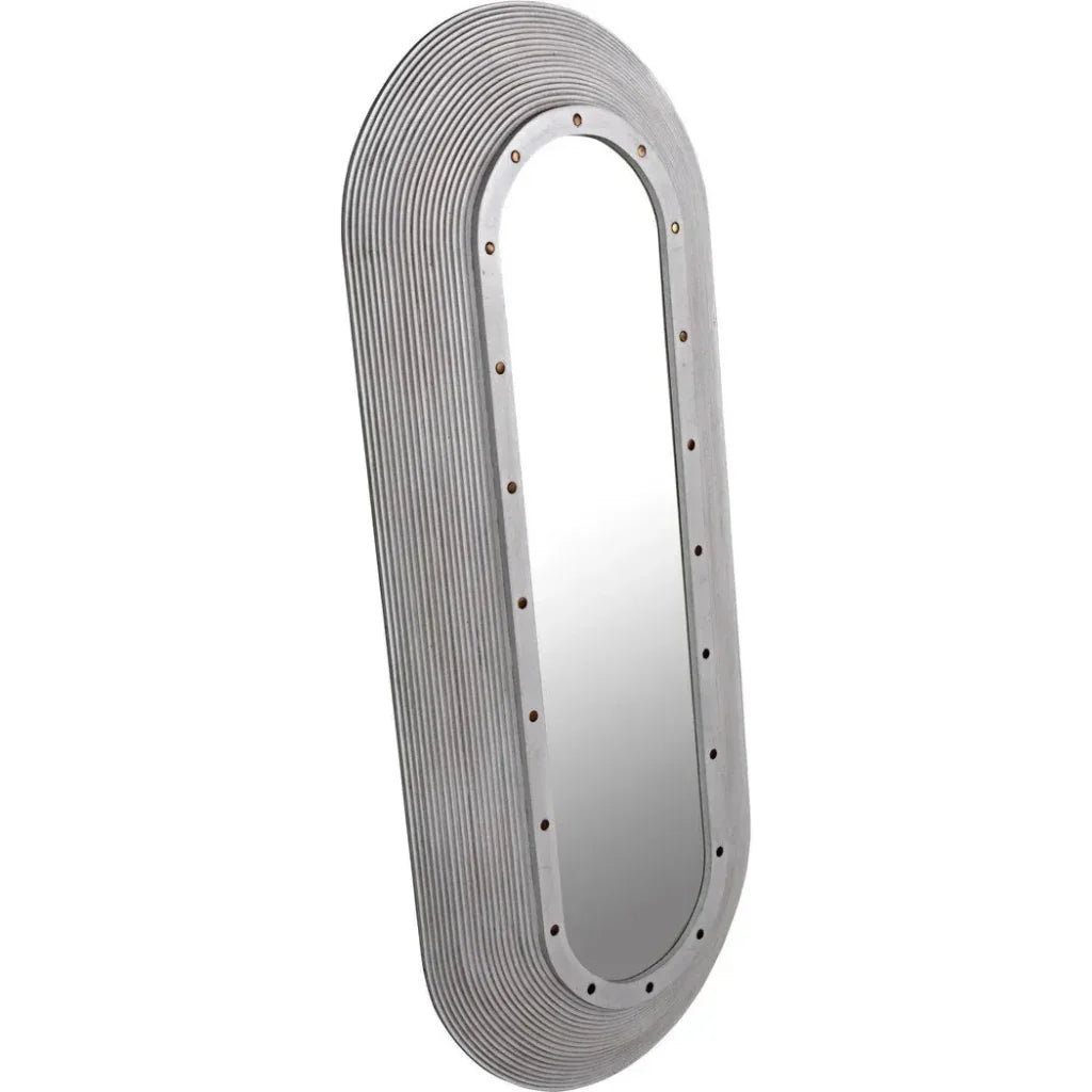 Luna Mirror, White Washed Oval Wall Mirror - LOOMLAN - Noir - Wall Mirrors