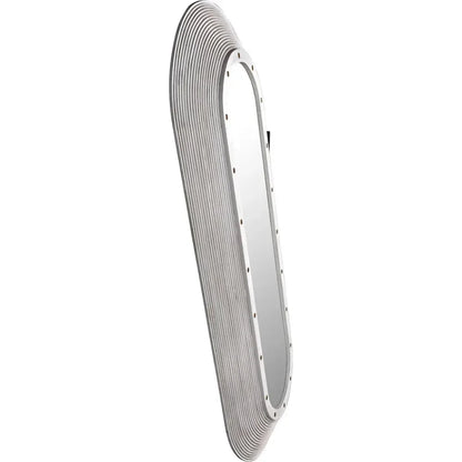 Luna Mirror, White Washed Oval Wall Mirror - LOOMLAN - Noir - Wall Mirrors