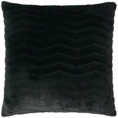 Lush Chevron Faux Fur Black Large Throw Pillow Insert - LOOMLAN - D.V. Kap - Throw Pillows