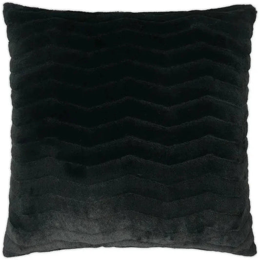 Lush Chevron Faux Fur Black Large Throw Pillow Insert - LOOMLAN - D.V. Kap - Throw Pillows