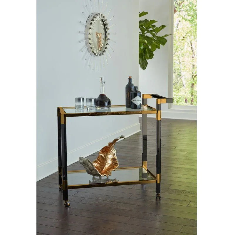 Lush Leaf Sculpture Med Gold Sculpture - LOOMLAN - Wildwood - Statues & Sculptures