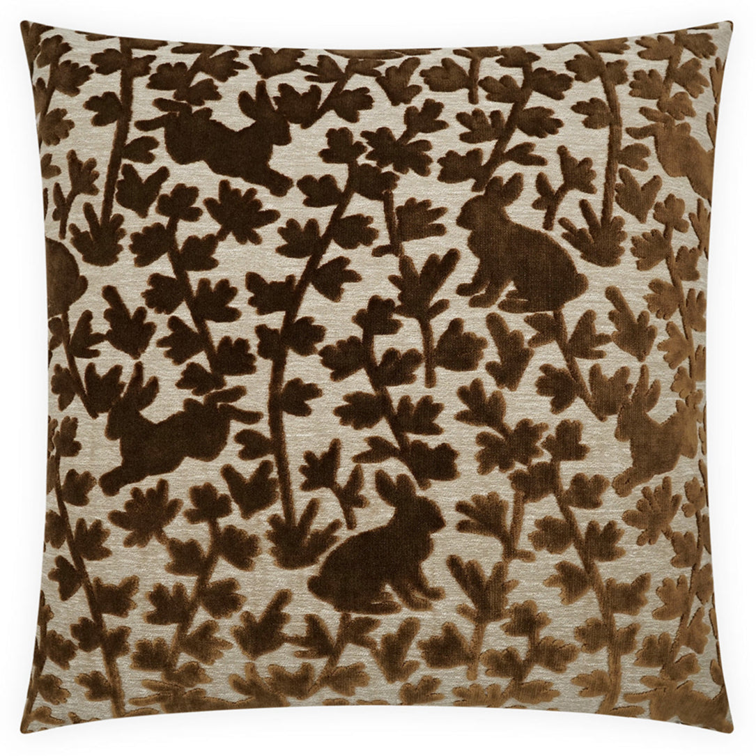 Luv Bunny Brown Throw Pillow