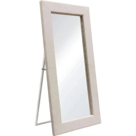 Luxe Free-Standing Mirror in Sand Linen-Floor Mirrors-Diamond Sofa-LOOMLAN