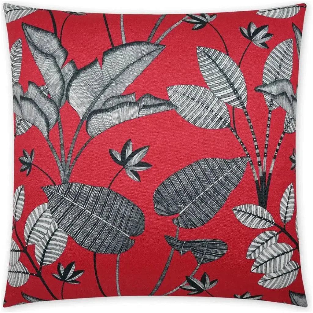 Luzon Red Floral Red Large Throw Pillow Insert - LOOMLAN - D.V. Kap - Throw Pillows