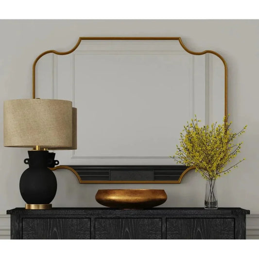 Lyenda Wood & Resin Gold Vertical Wall Mirror - LOOMLAN - Bassett Mirror - Wall Mirrors