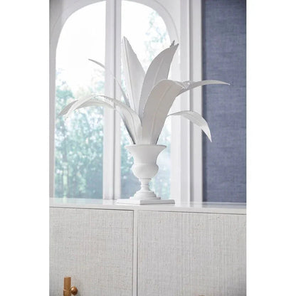 Lyon Tole White Flower Sculpture - LOOMLAN - Chelsea House - Statues & Sculptures