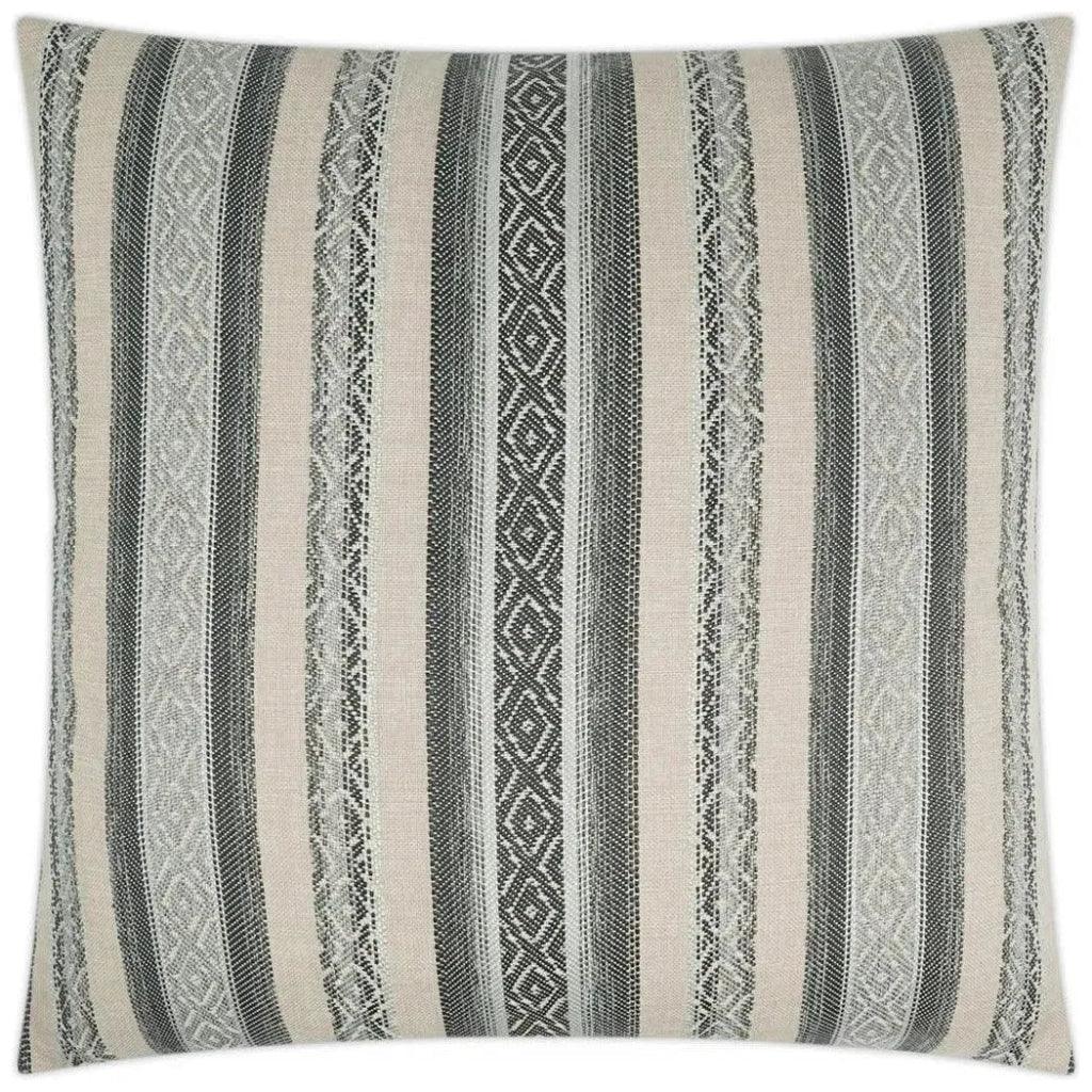 Macaroon Stripes Mist Grey Large Throw Pillow Insert - LOOMLAN - D.V. Kap - Throw Pillows
