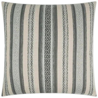 Macaroon Stripes Mist Grey Large Throw Pillow Insert - LOOMLAN - D.V. Kap - Throw Pillows
