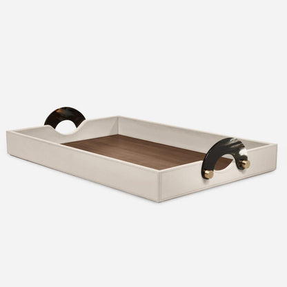 Maeve Leather Warp Rectangular Tray