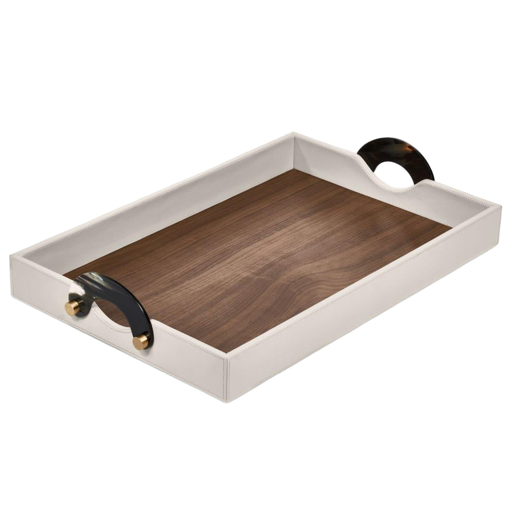 Maeve Leather Warp Rectangular Tray