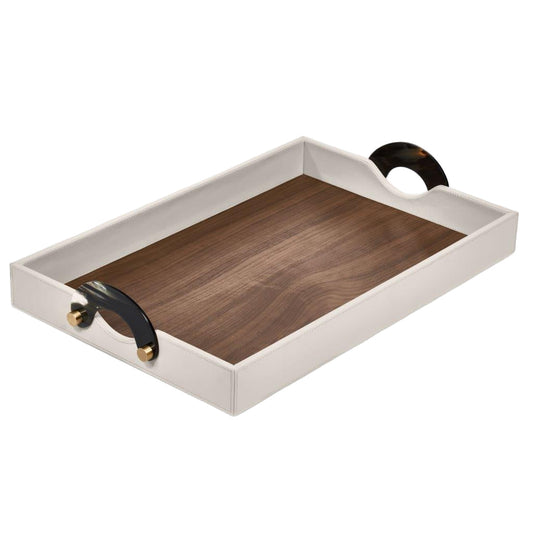 Maeve Leather Warp Rectangular Tray