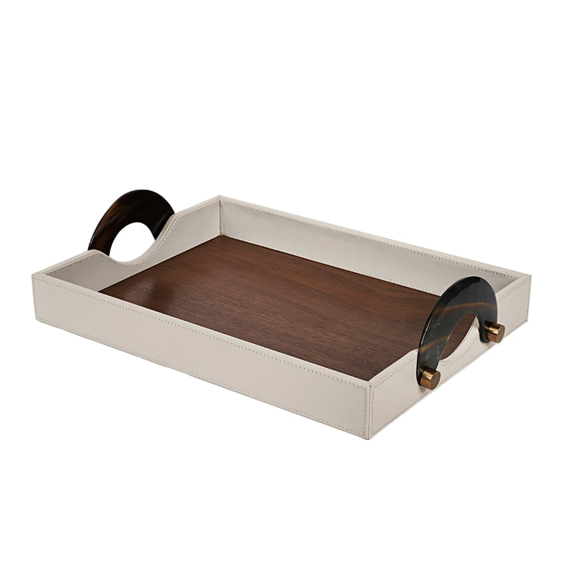 Maeve Leather Warp Rectangular Tray