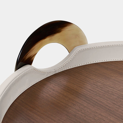 Maeve Leather Warp Round Tray