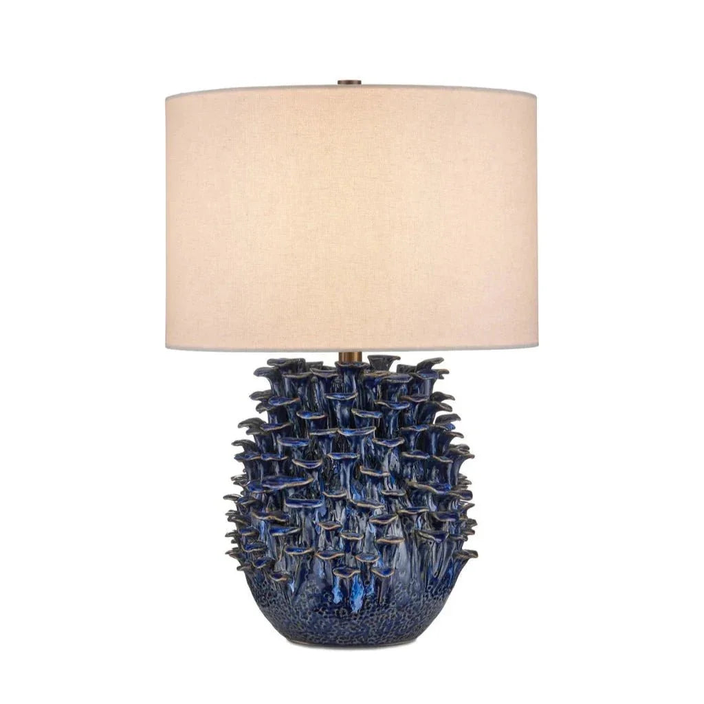 Maitake Hand Ceramic Wonder Blue Table Lamp - LOOMLAN - Currey & Co - Table Lamps