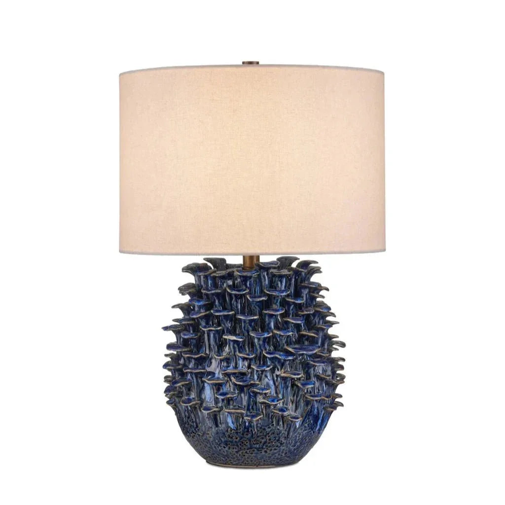 Maitake Hand Ceramic Wonder Blue Table Lamp - LOOMLAN - Currey & Co - Table Lamps