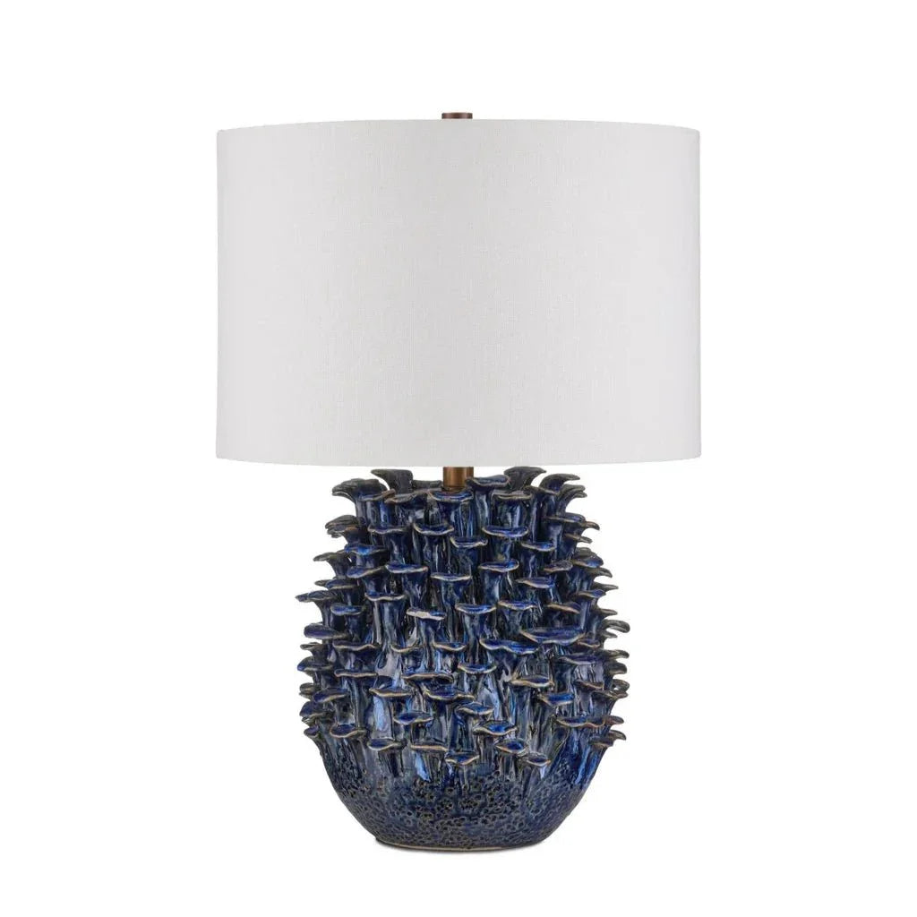 Maitake Hand Ceramic Wonder Blue Table Lamp - LOOMLAN - Currey & Co - Table Lamps