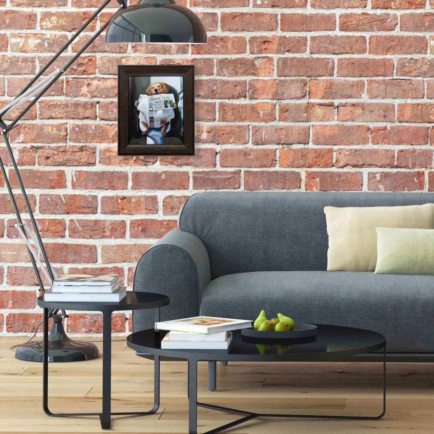 Man Bites Dog Neutral Canvas Art