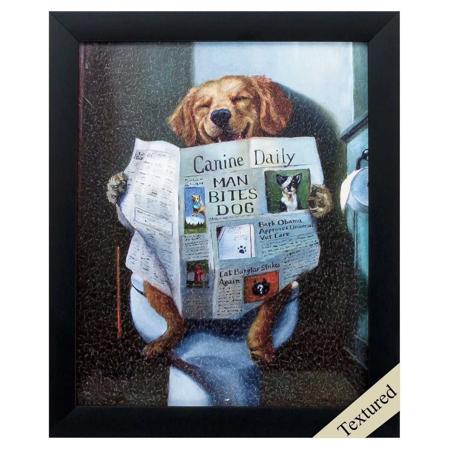 Man Bites Dog Neutral Canvas Art
