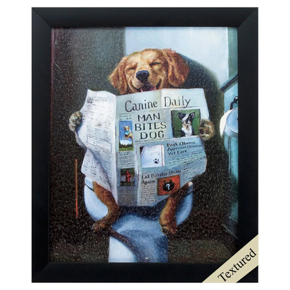Man Bites Dog Neutral Canvas Art