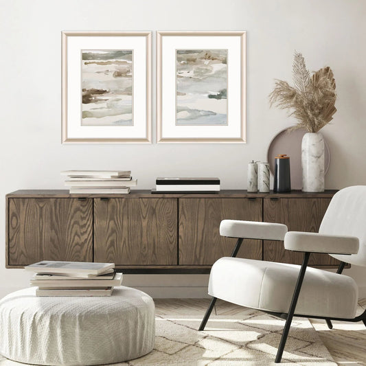 Many Layers Neutral Beige Canvas Art 2PC
