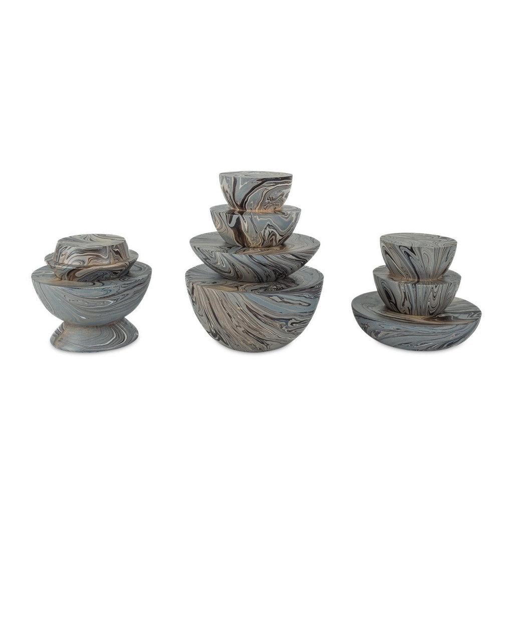 Marbleized Grey Marbleized Stacking Box (Set of 3)