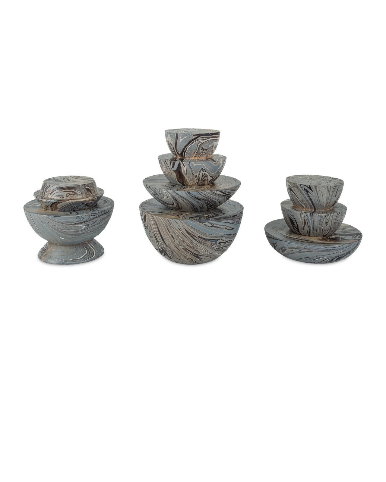 Marbleized Grey Marbleized Stacking Box (Set of 3)