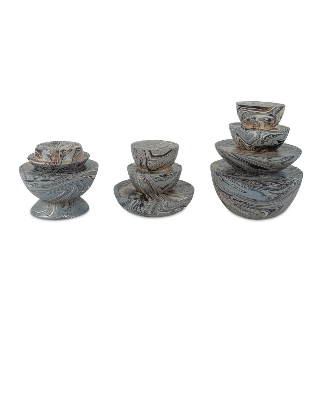 Marbleized Grey Marbleized Stacking Box (Set of 3)