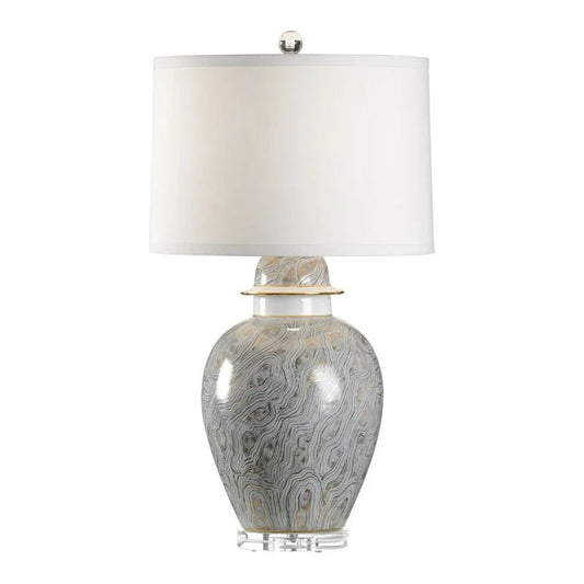 Marbleized Porcelain Table Lamp - LOOMLAN - Chelsea House - Table Lamps