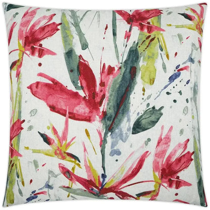Marlot Fuchsia Floral Fuchsia Green Large Throw Pillow - LOOMLAN - D.V. Kap - Throw Pillows