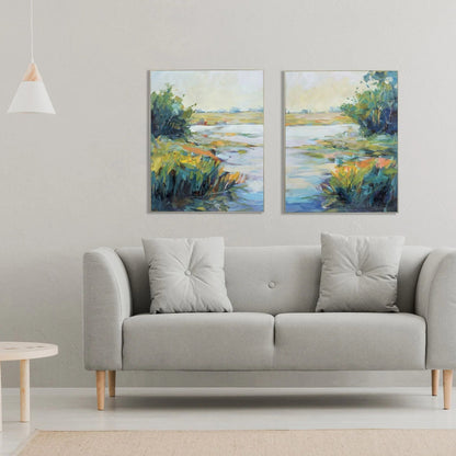 Marsh Colors Green Canvas Art 2PC