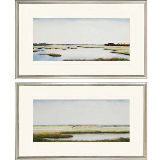 Marshlands I Wood Blue Framed Wall Art 2PC
