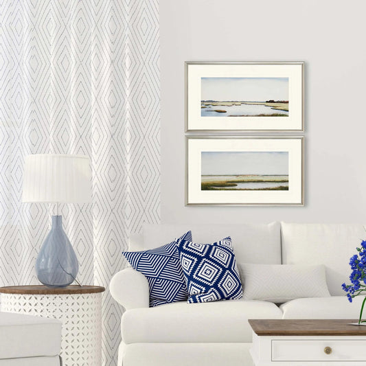 Marshlands I Wood Frame Blue Canvas Art 2PC