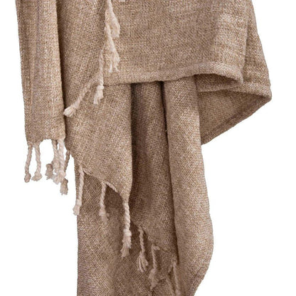 Marta Beige Throw Blanket - LOOMLAN - LOOMLAN - Throw Blankets