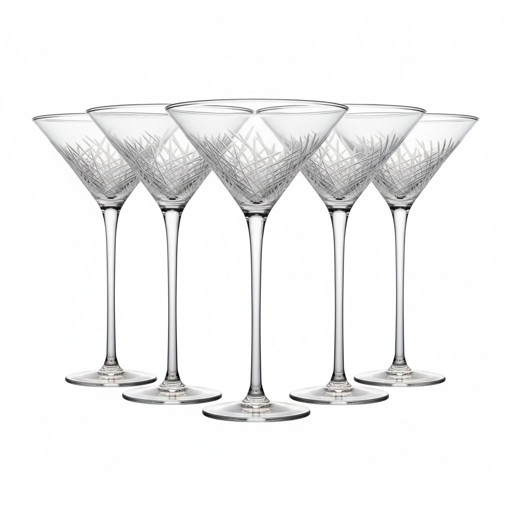 Abigails Martini Handmade Clear Glass ( Set of 5)