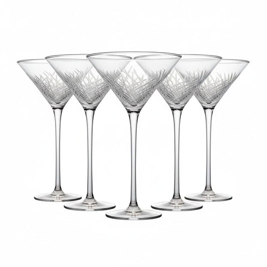 Abigails Martini Handmade Clear Glass ( Set of 5)