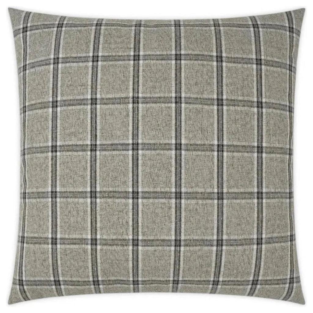 Mayfair Zinc Plaid Check Grey Large Throw Pillow Insert - LOOMLAN - D.V. Kap - Throw Pillows