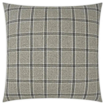 Mayfair Zinc Plaid Check Grey Large Throw Pillow Insert - LOOMLAN - D.V. Kap - Throw Pillows