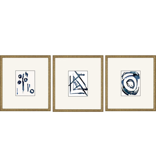 Mayhem Wood Frame Blue Canvas Art 3PC