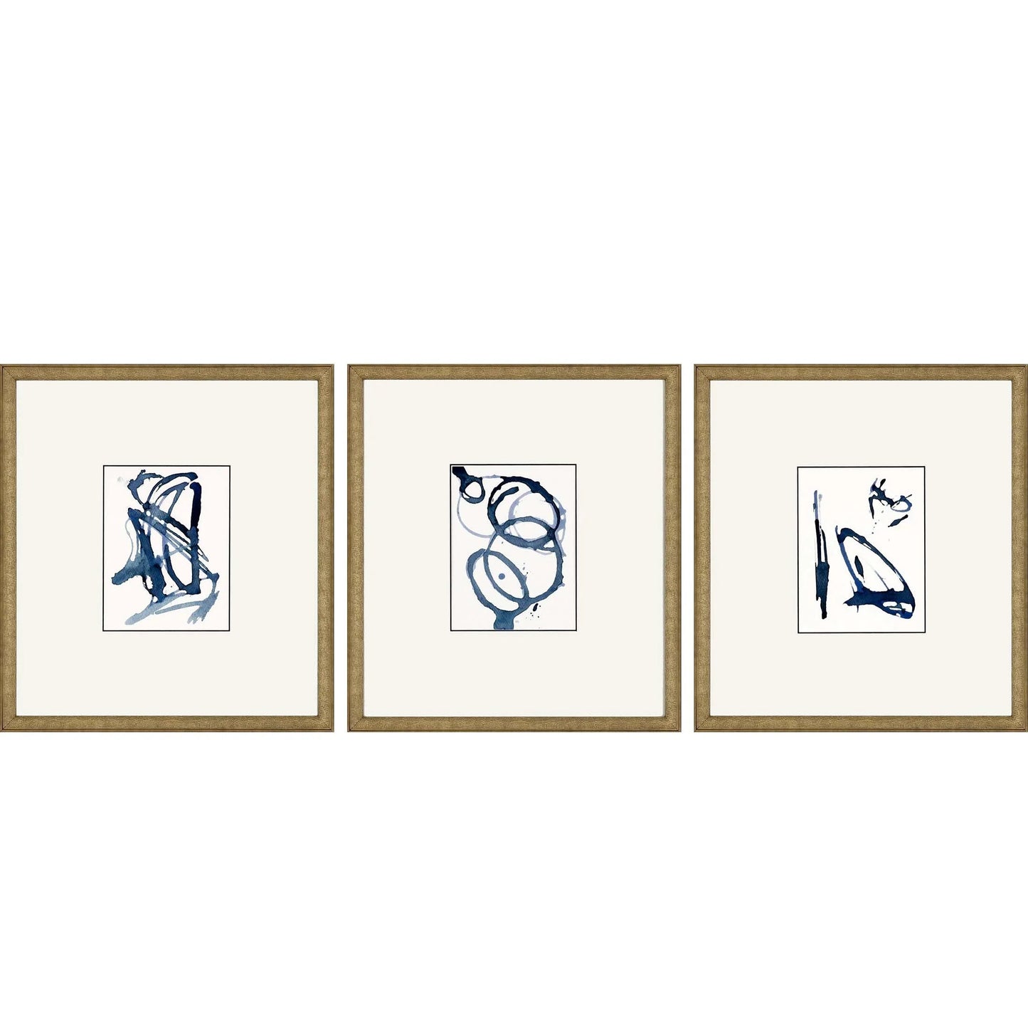 Mayhem Wood Frame Blue Canvas Art 3PC