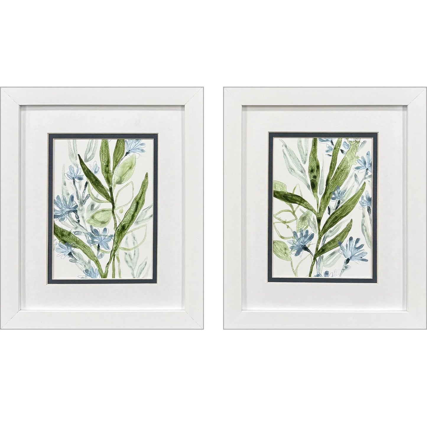 Meadow Blues I Canvas Art 2PC
