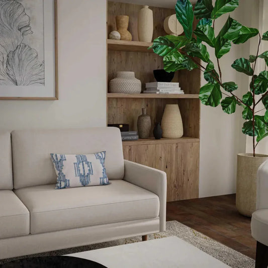 Medallion Blue Lumbar Outdoor Pillow-Outdoor Pillows-LOOMLAN-LOOMLAN