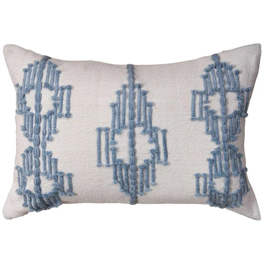 Medallion Blue Lumbar Outdoor Pillow-Outdoor Pillows-LOOMLAN-LOOMLAN