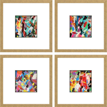 Meditations Blue Framed Wall Art 4PC